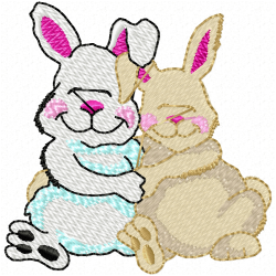 Rabbits Embroidery Design 3